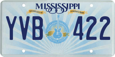 MS license plate YVB422