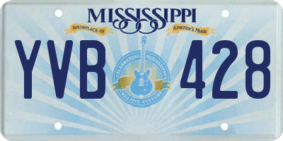MS license plate YVB428
