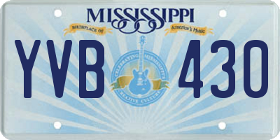 MS license plate YVB430