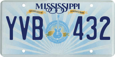 MS license plate YVB432