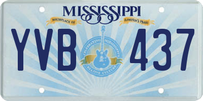 MS license plate YVB437