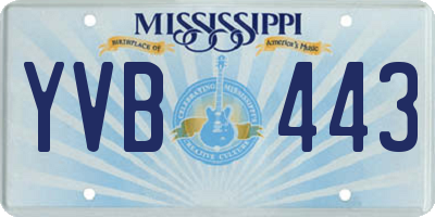 MS license plate YVB443
