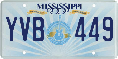 MS license plate YVB449