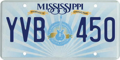MS license plate YVB450