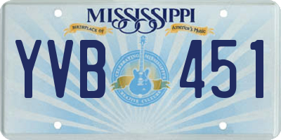 MS license plate YVB451