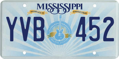 MS license plate YVB452