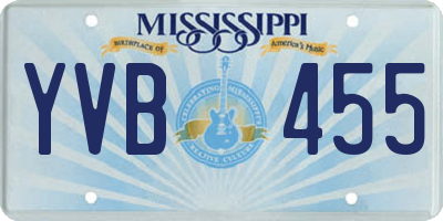 MS license plate YVB455