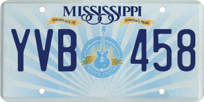 MS license plate YVB458