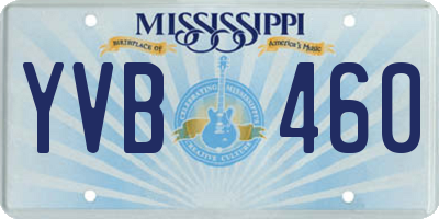 MS license plate YVB460