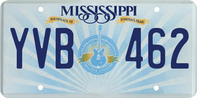 MS license plate YVB462