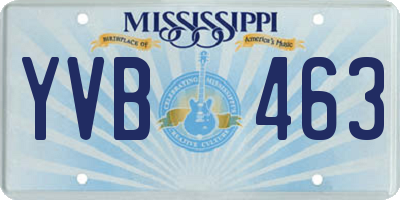 MS license plate YVB463