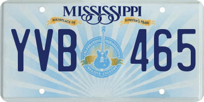 MS license plate YVB465