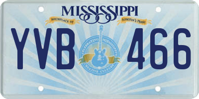 MS license plate YVB466