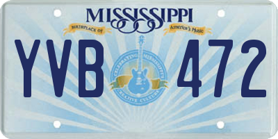 MS license plate YVB472