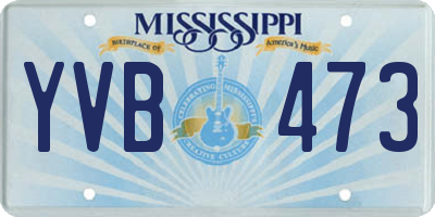 MS license plate YVB473