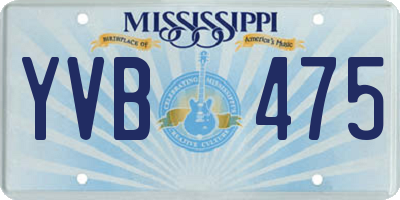MS license plate YVB475