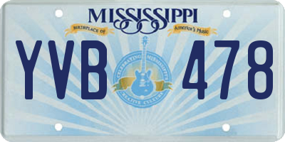 MS license plate YVB478