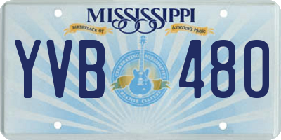 MS license plate YVB480