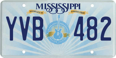 MS license plate YVB482