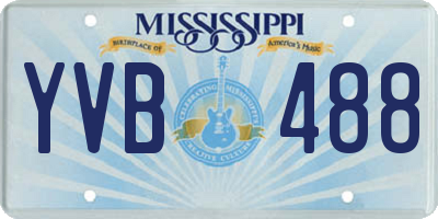 MS license plate YVB488