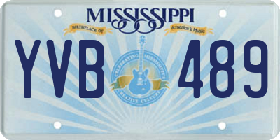 MS license plate YVB489