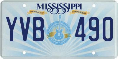 MS license plate YVB490