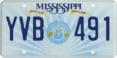 MS license plate YVB491