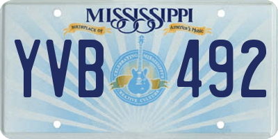 MS license plate YVB492
