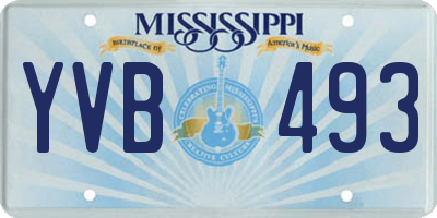 MS license plate YVB493