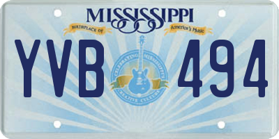 MS license plate YVB494