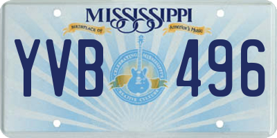 MS license plate YVB496