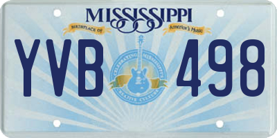 MS license plate YVB498