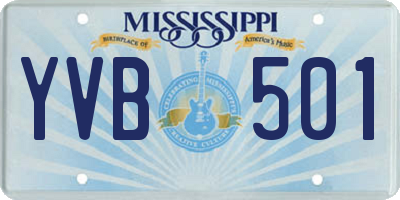 MS license plate YVB501