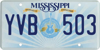 MS license plate YVB503