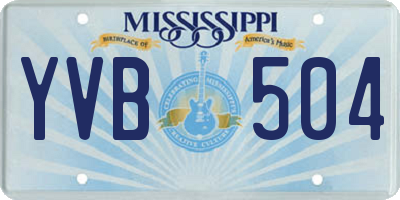 MS license plate YVB504