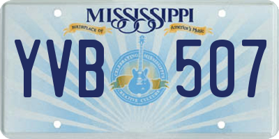 MS license plate YVB507