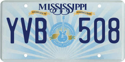 MS license plate YVB508
