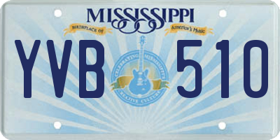 MS license plate YVB510