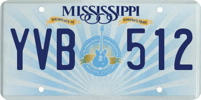 MS license plate YVB512
