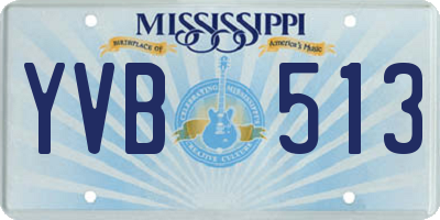 MS license plate YVB513