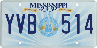 MS license plate YVB514