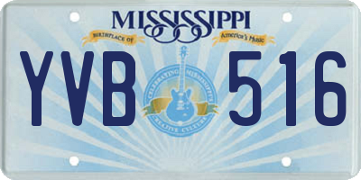 MS license plate YVB516