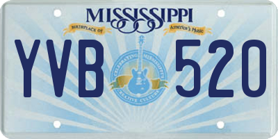 MS license plate YVB520