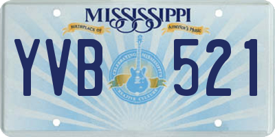 MS license plate YVB521