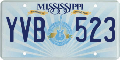 MS license plate YVB523