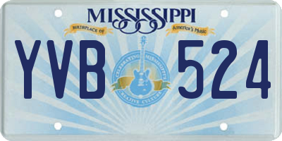 MS license plate YVB524