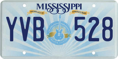 MS license plate YVB528