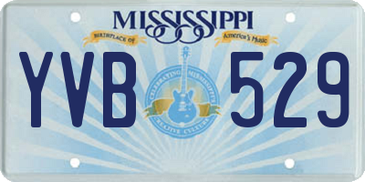 MS license plate YVB529