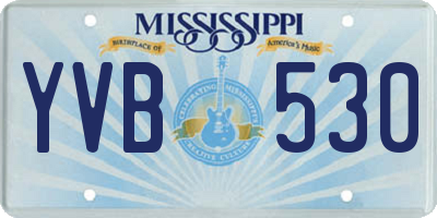 MS license plate YVB530