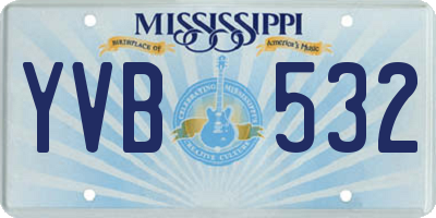 MS license plate YVB532